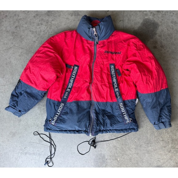 VTG Mens Sz XL SOUTHPOLE Reversible Puffer Coat Jacket Full Zip